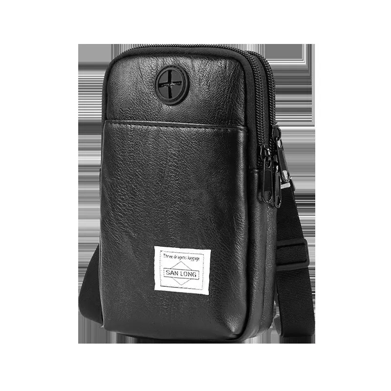 Mobile phone bag, vertical belt bag, simple work bag, multi-functional coin purse, men's shoulder bag, small backpack
