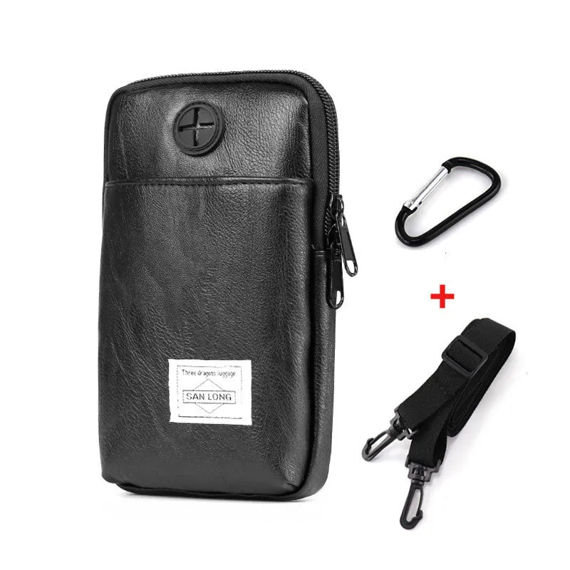 Mobile phone bag, vertical belt bag, simple work bag, multi-functional coin purse, men's shoulder bag, small backpack