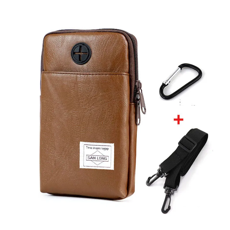 Mobile phone bag, vertical belt bag, simple work bag, multi-functional coin purse, men's shoulder bag, small backpack