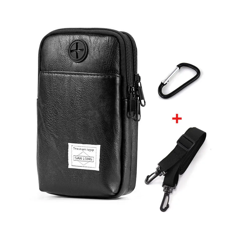 Mobile phone bag, vertical belt bag, simple work bag, multi-functional coin purse, men's shoulder bag, small backpack