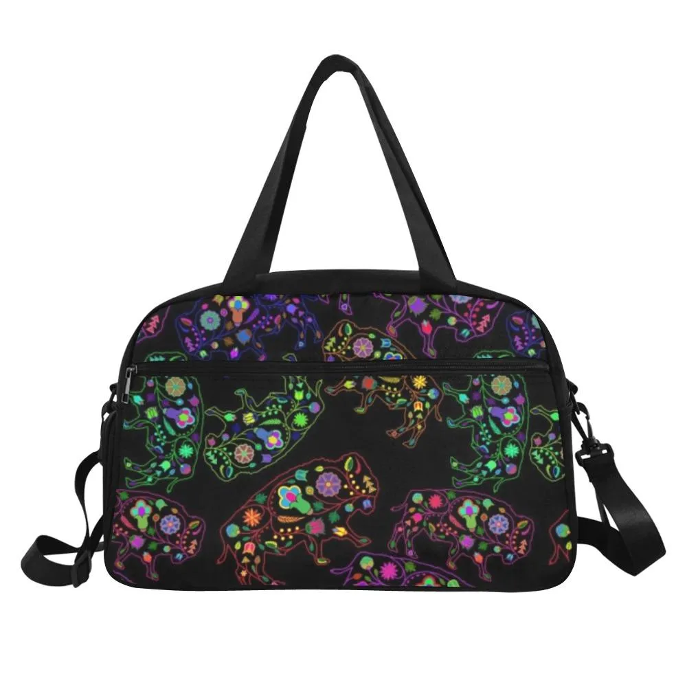 Neon Floral Buffalos Weekend Travel Bag