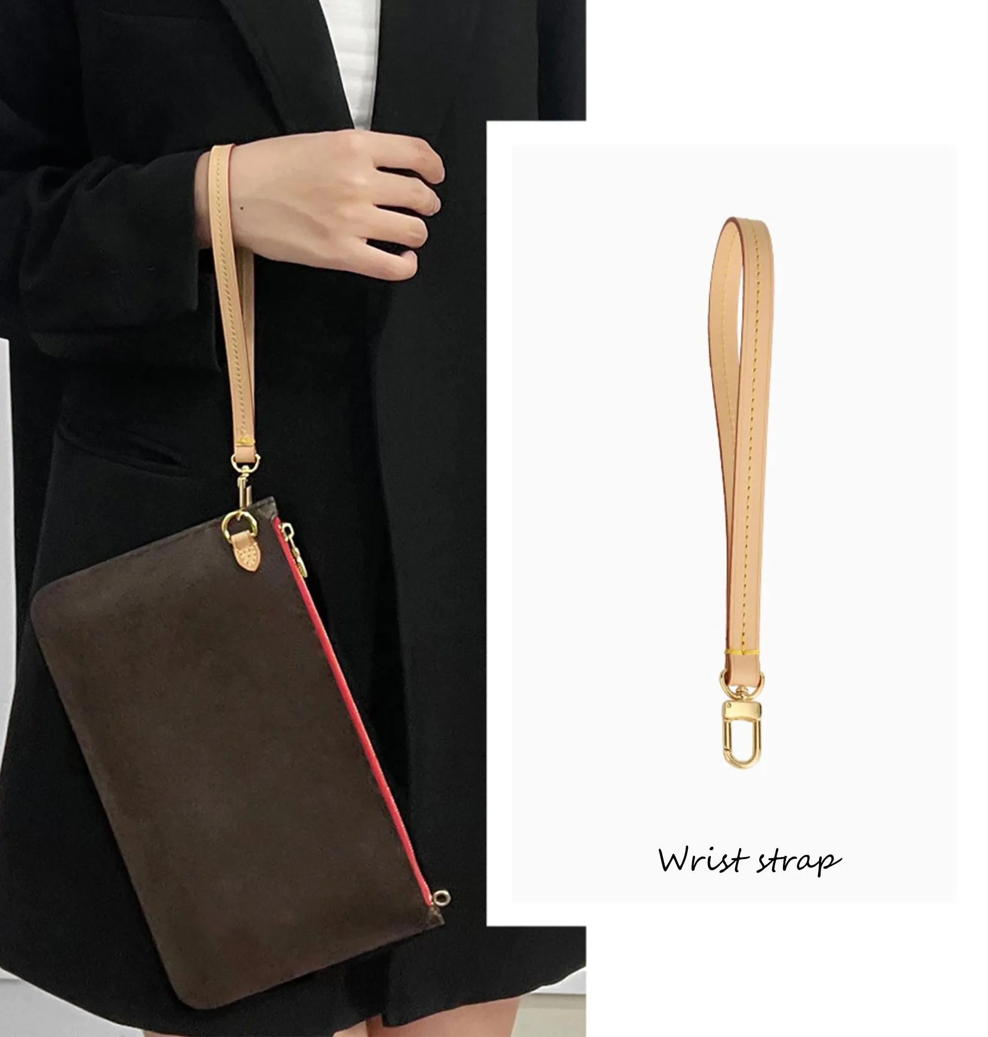 Neverfull MM handbag replacement strap, coin purse leather strap, clutch replacement accessories