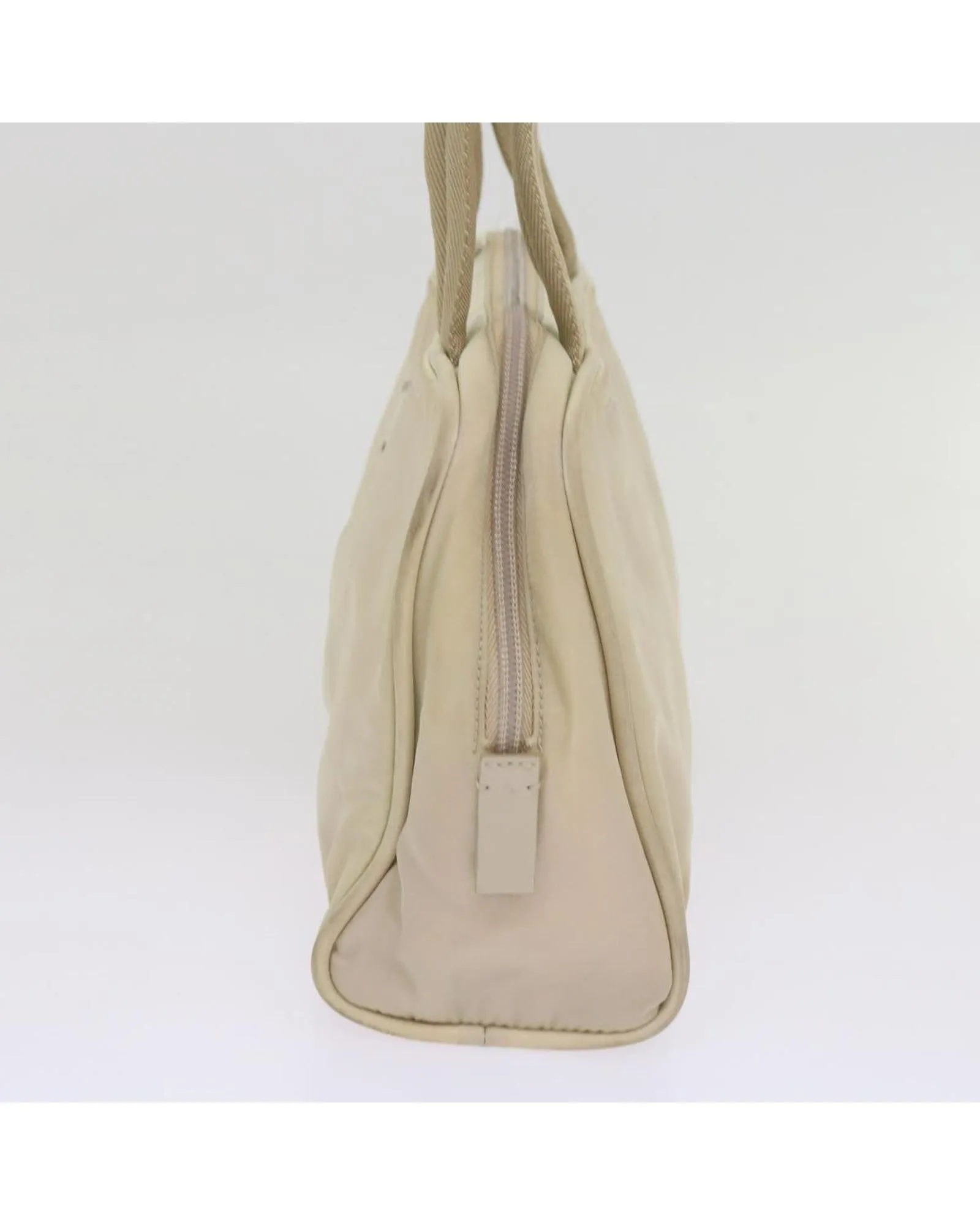 Nylon Hand Bag Set with Cream and Green Tones
