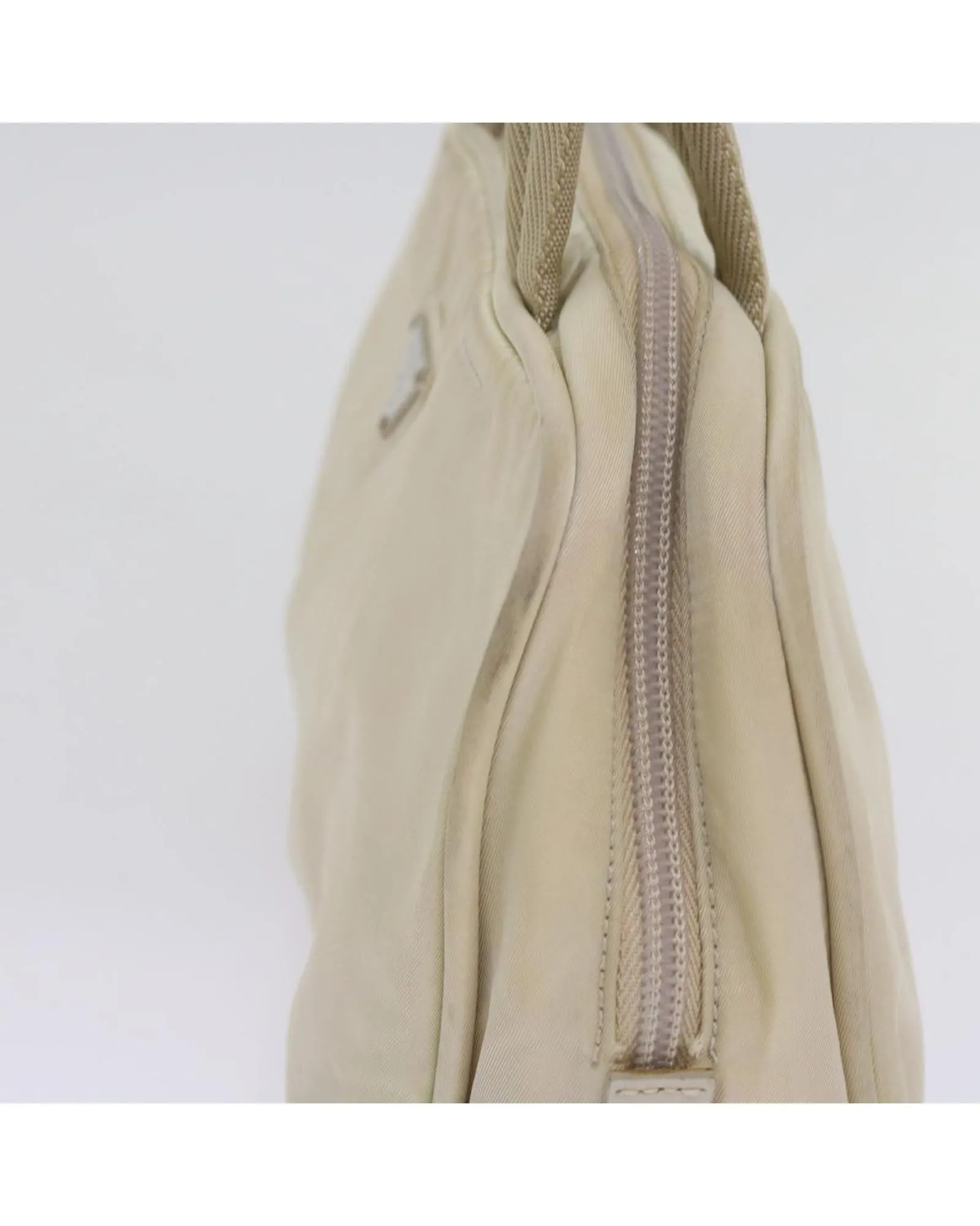 Nylon Hand Bag Set with Cream and Green Tones