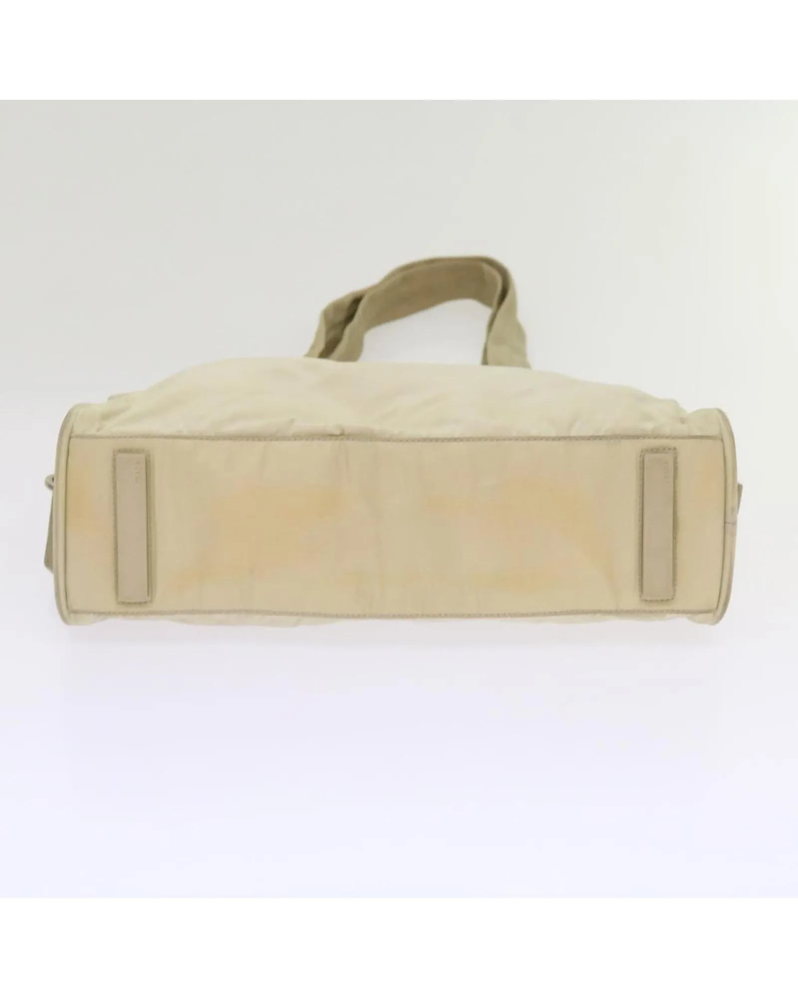 Nylon Hand Bag Set with Cream and Green Tones