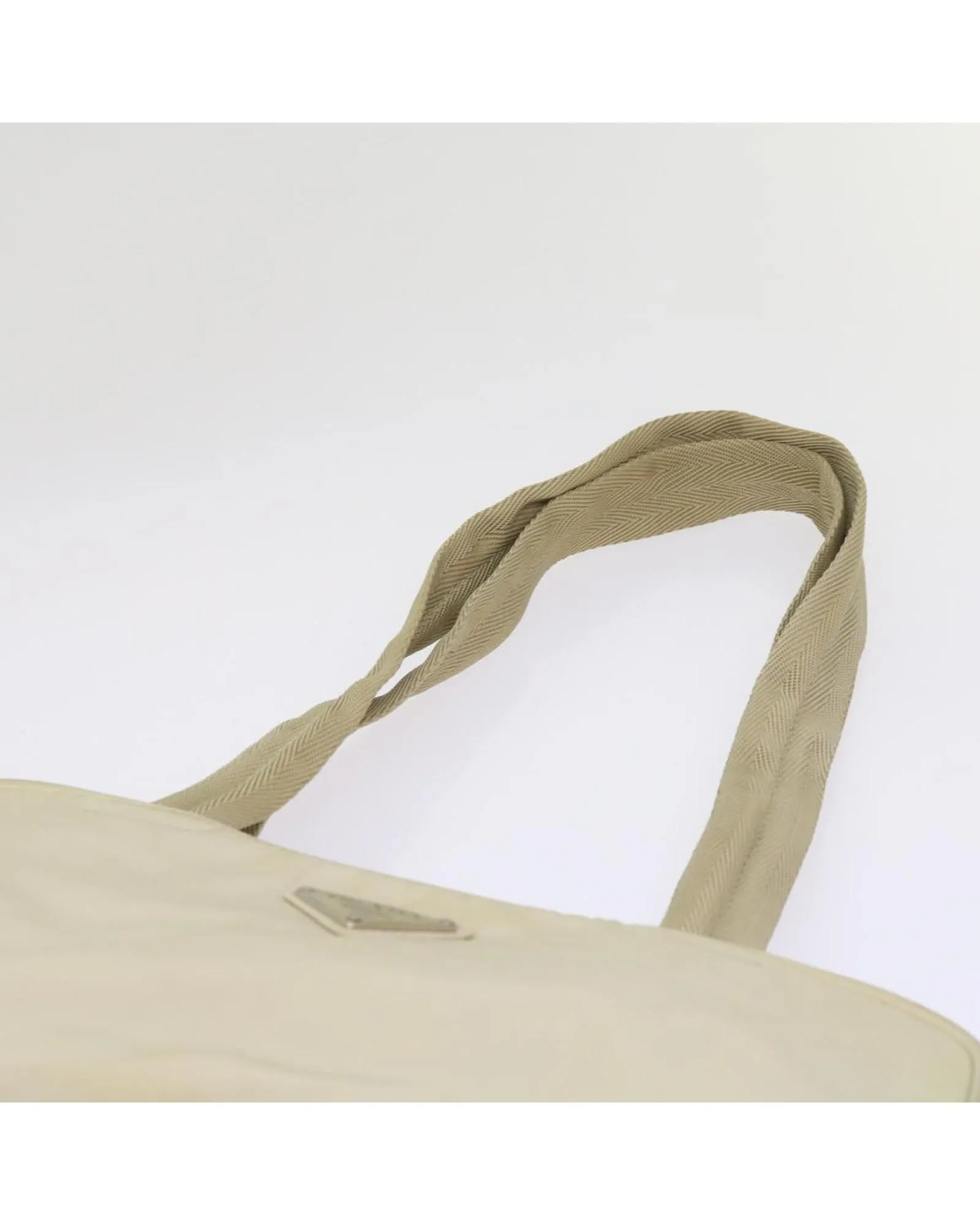 Nylon Hand Bag Set with Cream and Green Tones