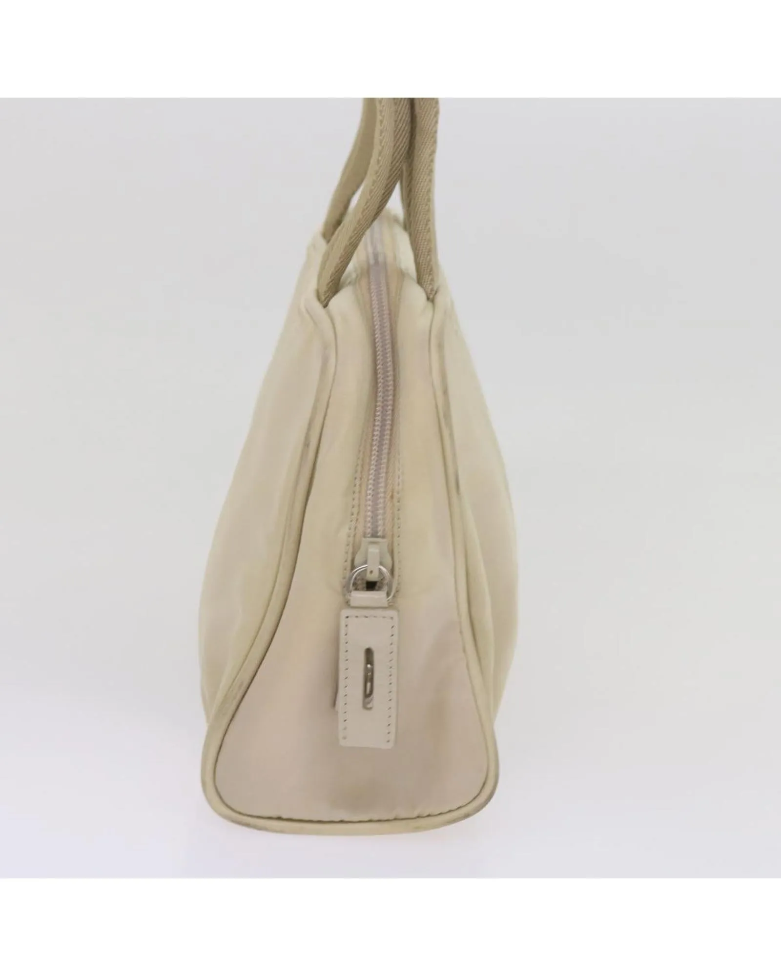 Nylon Hand Bag Set with Cream and Green Tones