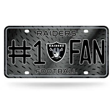 Oakland Raiders #1 Fan Embossed Metal License Plate
