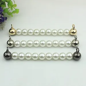 Pearl Chain Purse Charm Label 150mm 6" Gold Hardware Leather Bag Handbag Clutch Backpack Vintage Diy Handmade Decoration Supplies Wholesale