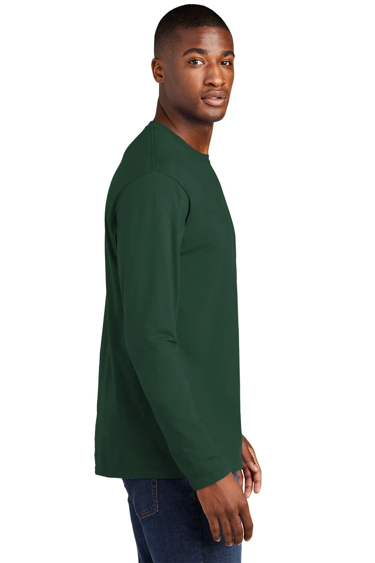 Port & Company Long Sleeve Fan Branded Favorite Tee's, Forest Green