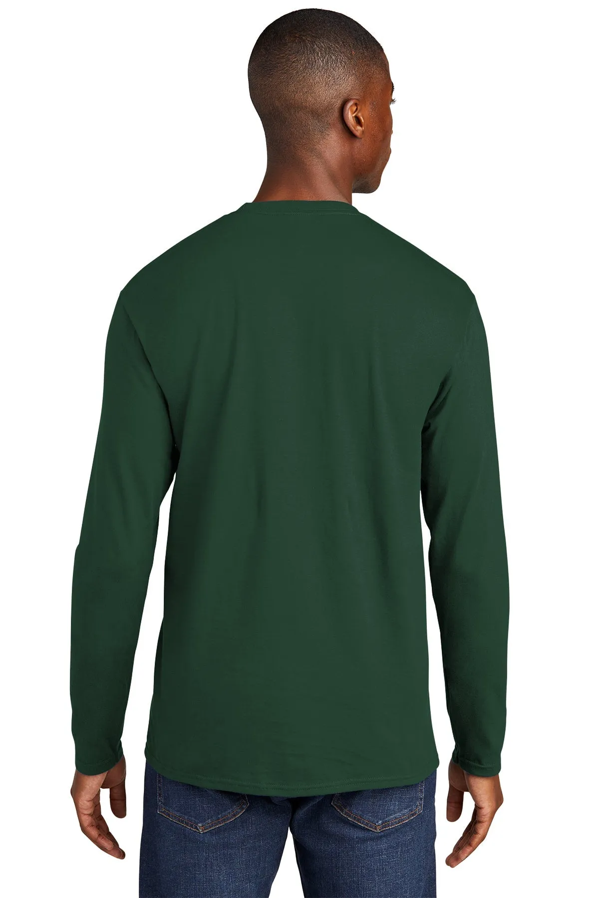 Port & Company Long Sleeve Fan Branded Favorite Tee's, Forest Green