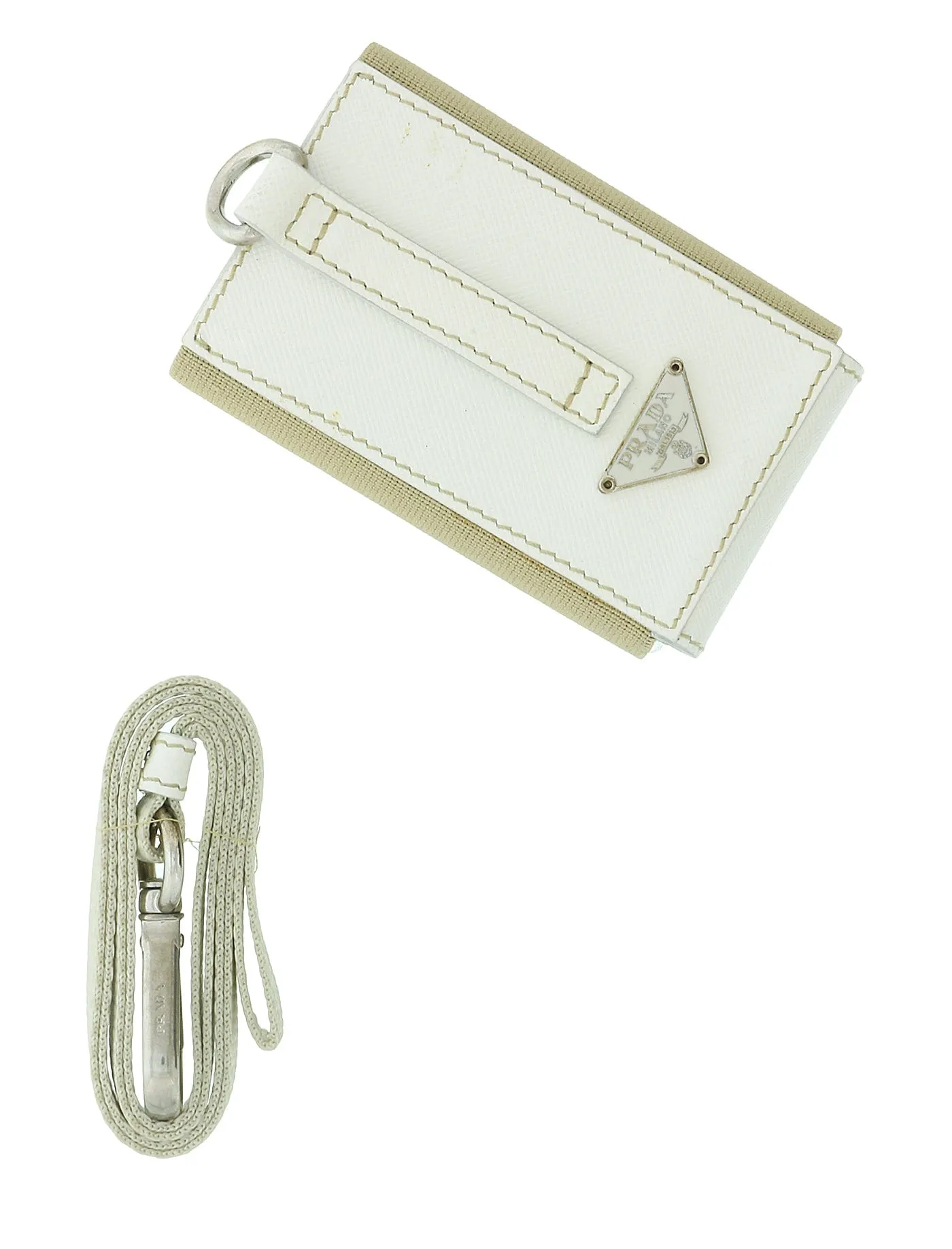 Prada White Signature Handbag Accessory