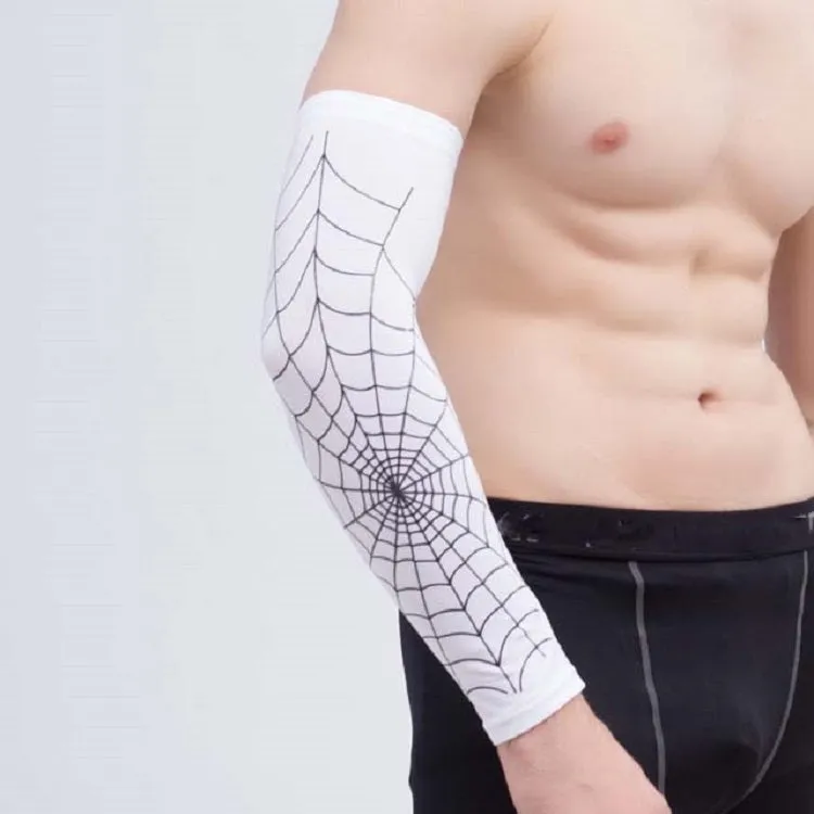 Professional Basketball Sports Spider Web Arm Guards Anti-skid Lengthened Elbow Guards, Size:L(Random Color Delivery)