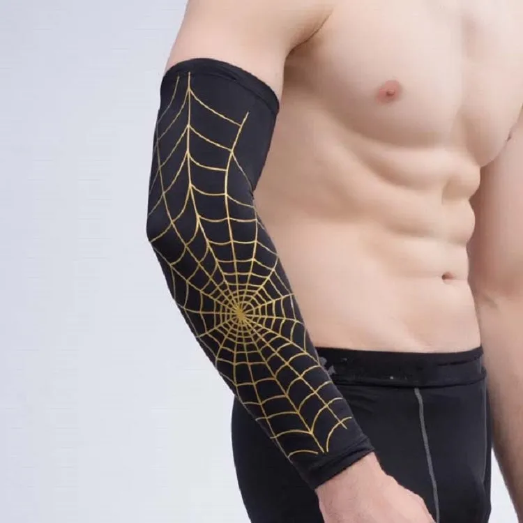 Professional Basketball Sports Spider Web Arm Guards Anti-skid Lengthened Elbow Guards, Size:L(Random Color Delivery)