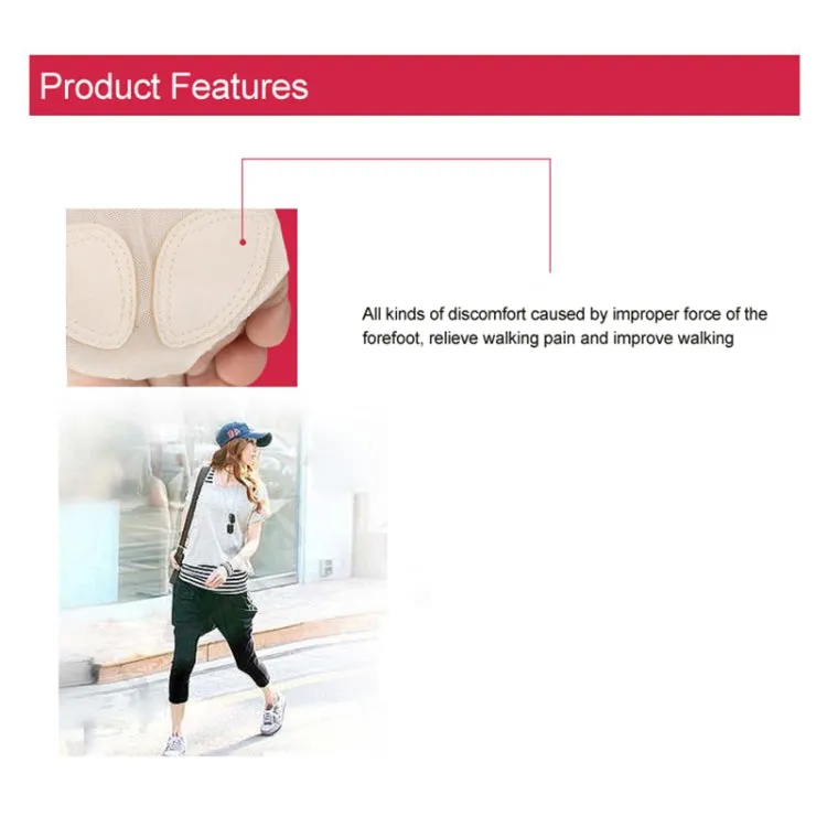 Professional Belly Ballet Dance Toe Pad Practice Shoes Forefoot Pads Socks Anti-slip Breathable Toe Socks Sleeve, Size: M(37-38 Yards)(Flesh Color)