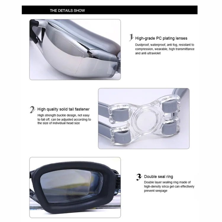 Professional Swimming Goggle Glasses(Black)