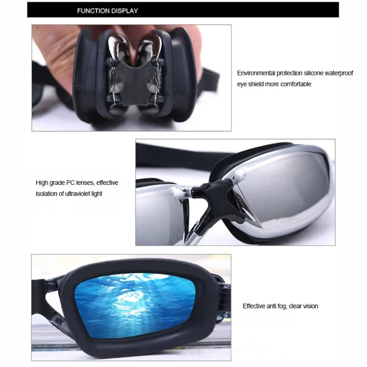 Professional Swimming Goggle Glasses(Black)