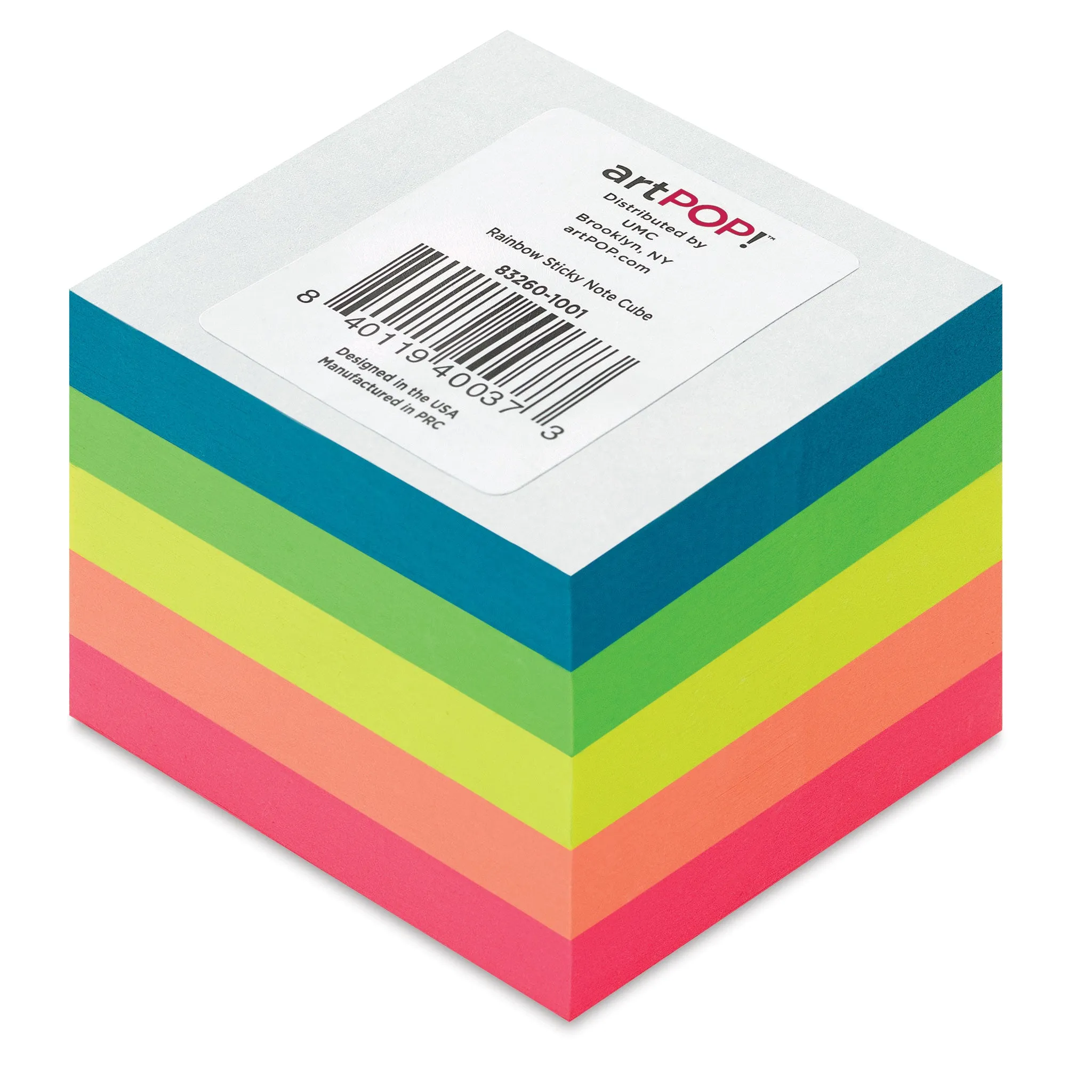 Rainbow Sticky Note Cube