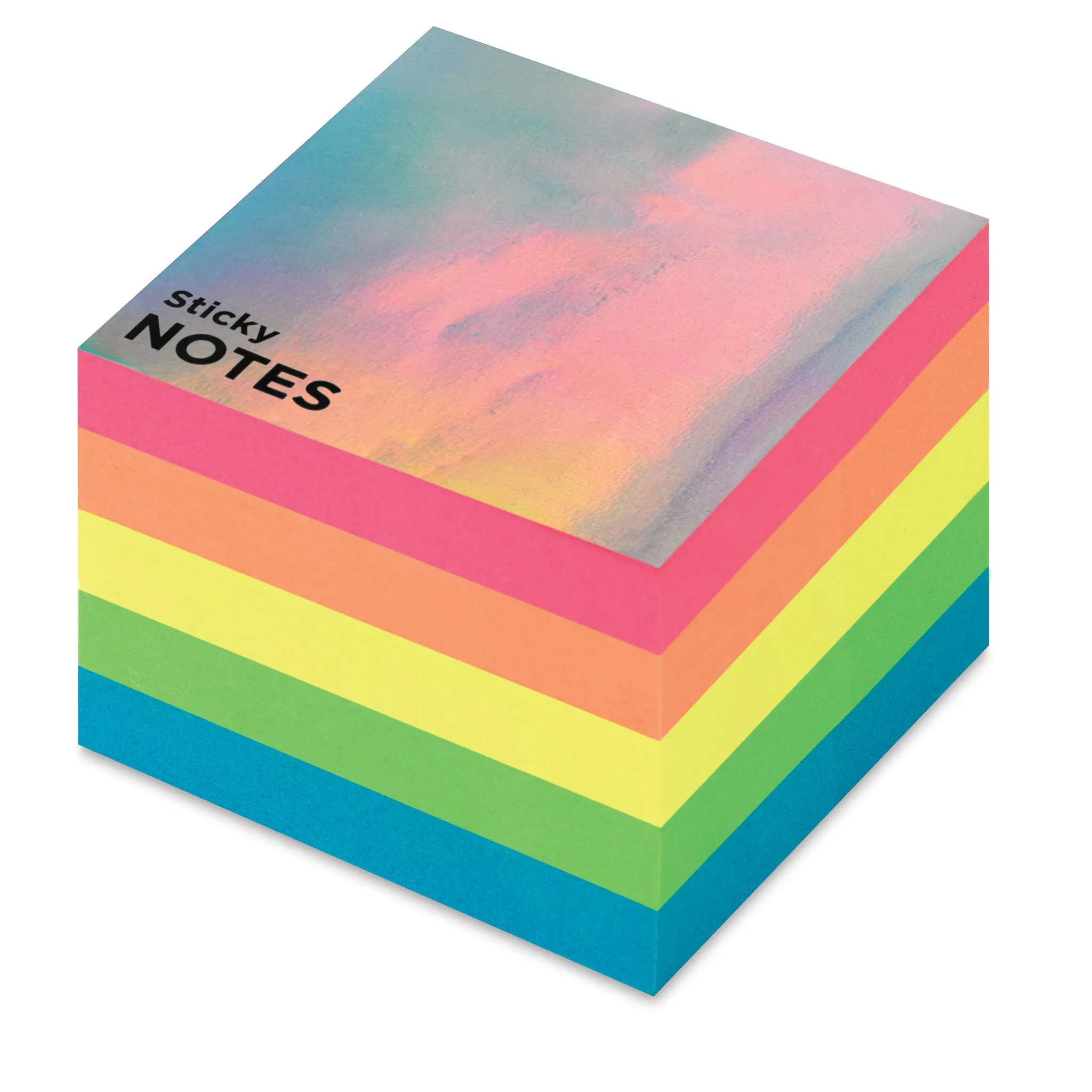 Rainbow Sticky Note Cube