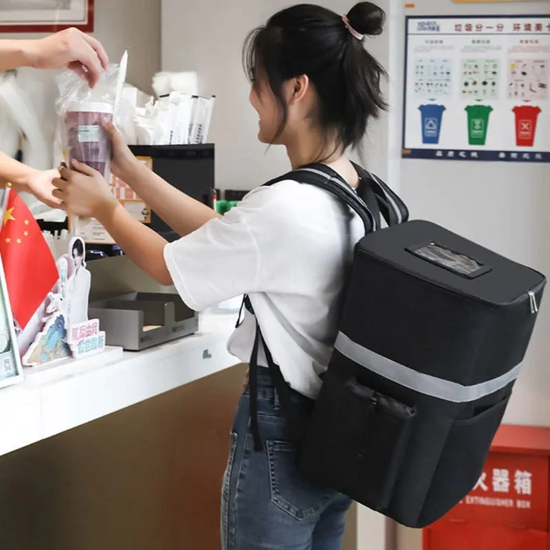 Realaiot 15/18/35L Extra Large Thermal Food Bag Cooler Bag Refrigerator Box Fresh Keeping Food Delivery Backpack Insulated Cool Bag