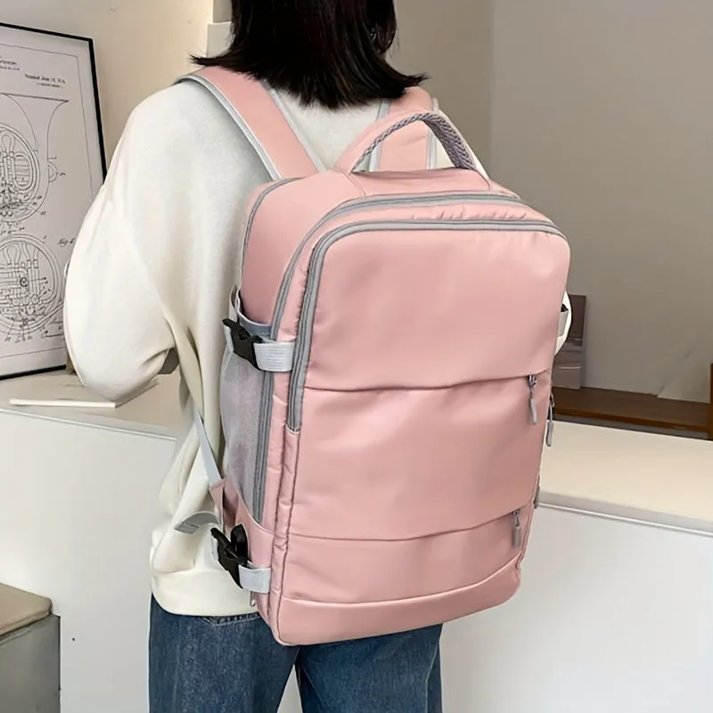 realaiot  Casual Laptop Backpack, Lightweight Travel School Bag, Simple Top Handle Bookbag For Work