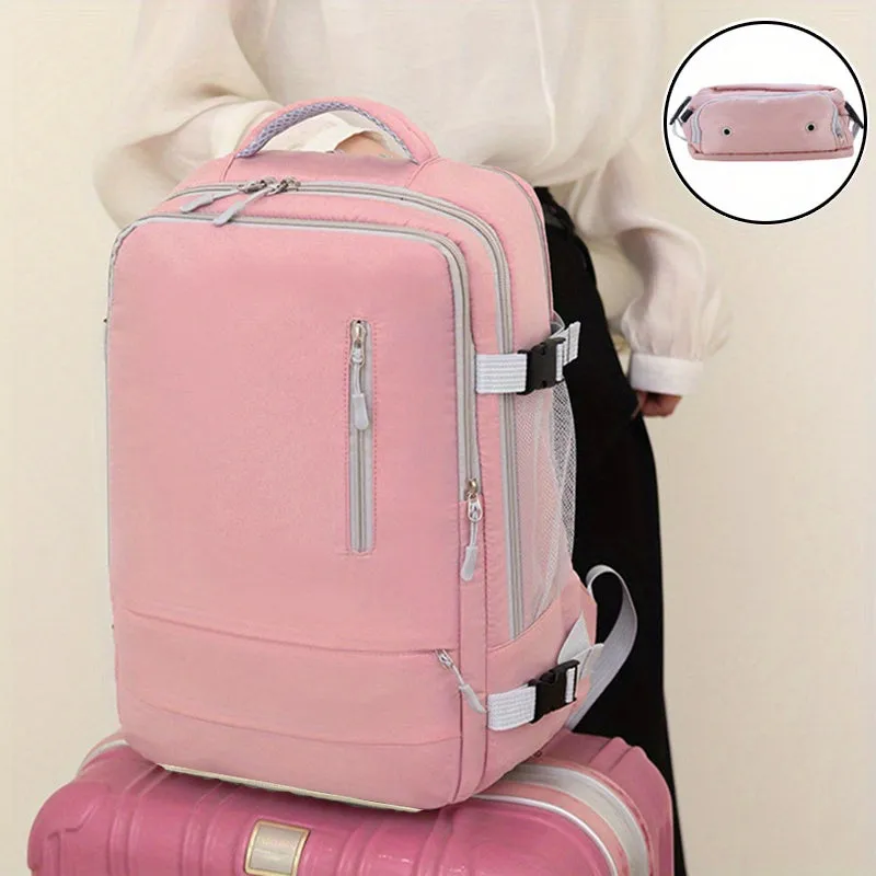 realaiot  Casual Laptop Backpack, Lightweight Travel School Bag, Simple Top Handle Bookbag For Work