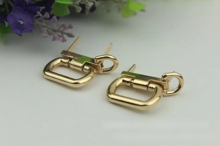 Rectangle Strap Handles Connector Bag Hardware Metal Lock Buckle Light Gold 2/20 pcs Handmade Purse Handbag Backpack Making 32 mm 1 1/4 inch