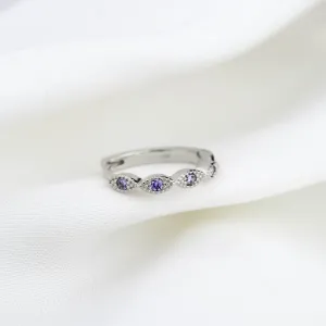 Silver Lilac Delicate Cubic Hoop