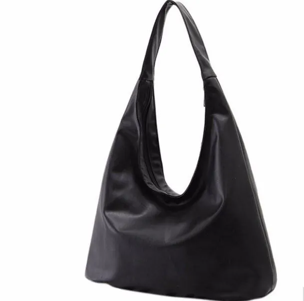 Simple Casual Elegant Black Hobo Shoulder Bag