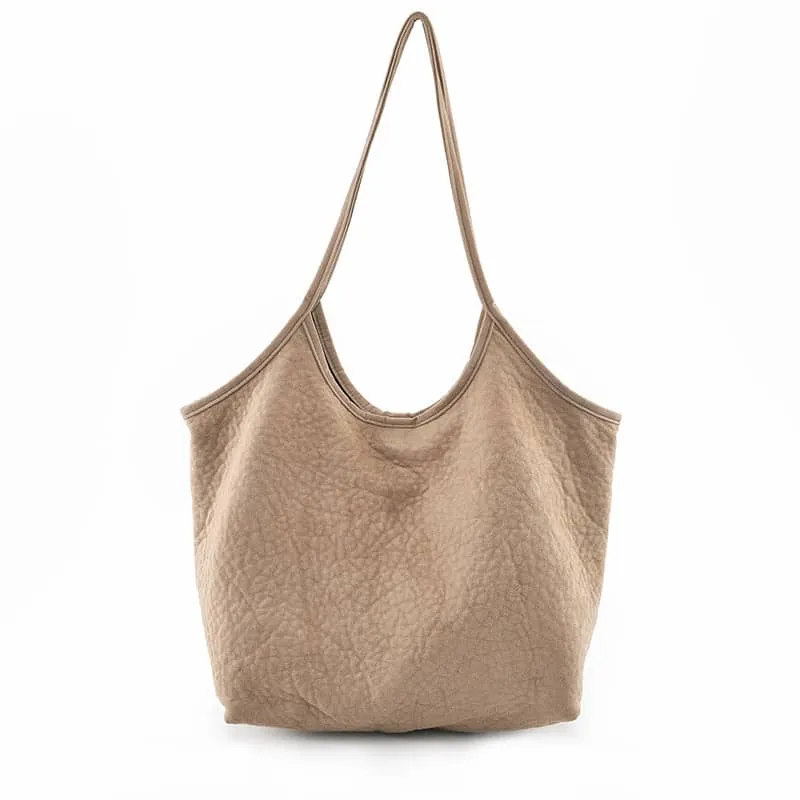 Simple casual Micro suede shoulder bag