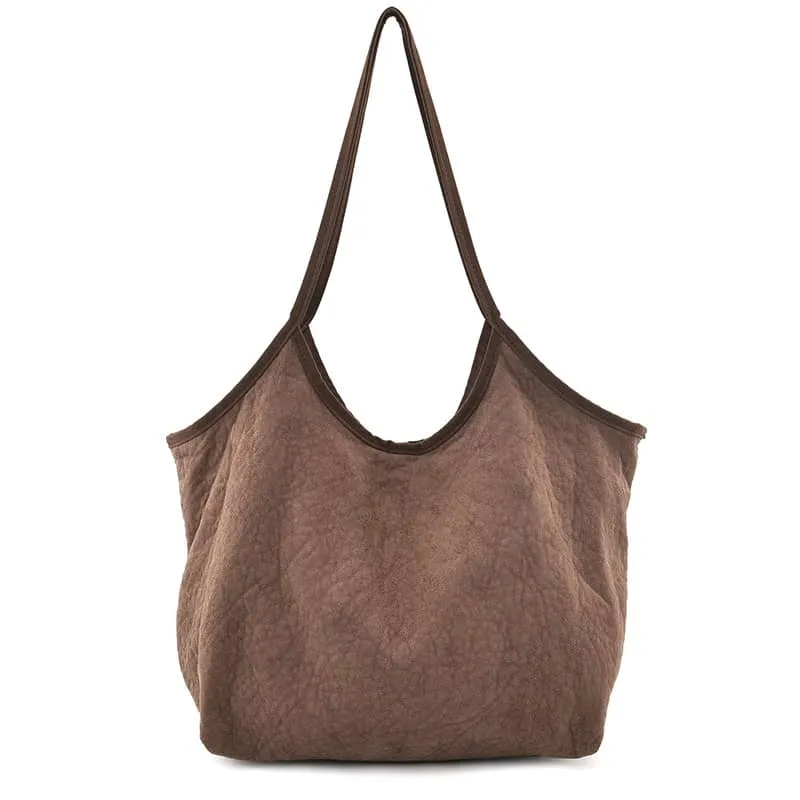 Simple casual Micro suede shoulder bag