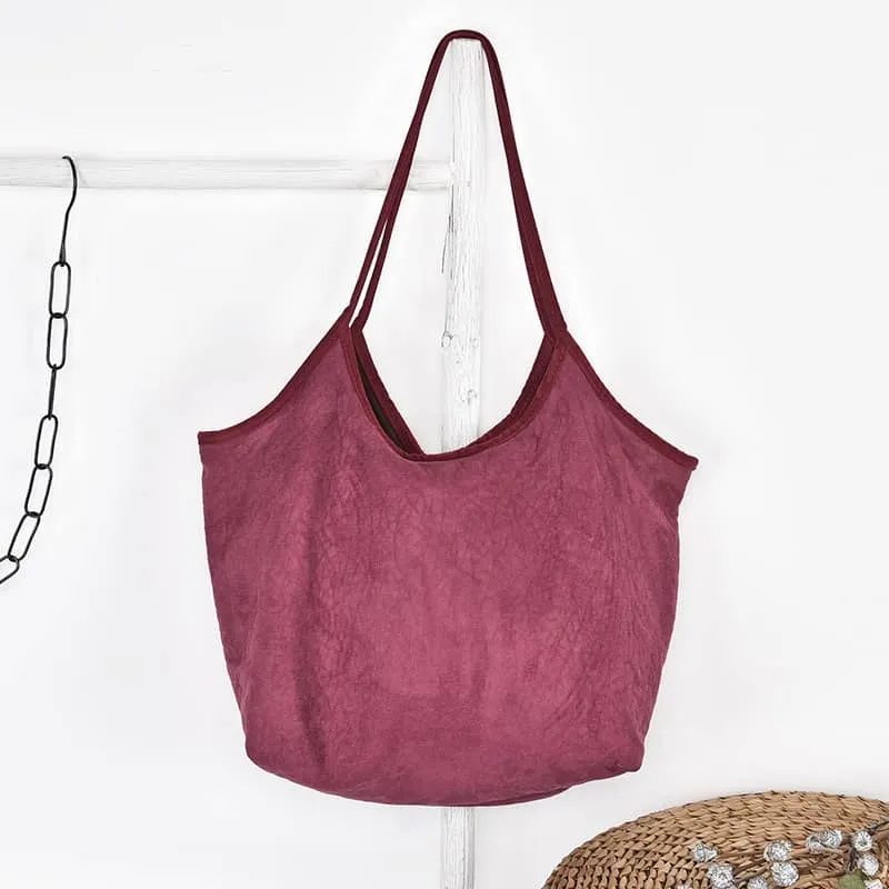 Simple casual Micro suede shoulder bag