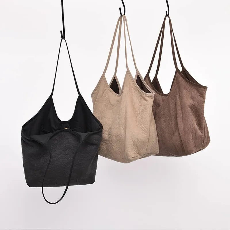 Simple casual Micro suede shoulder bag