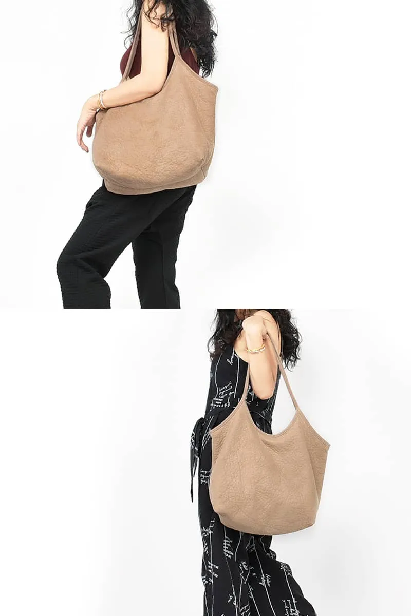 Simple casual Micro suede shoulder bag