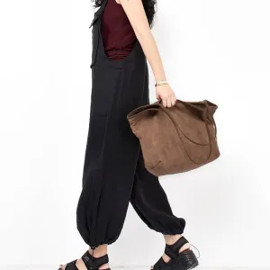 Simple casual Micro suede shoulder bag