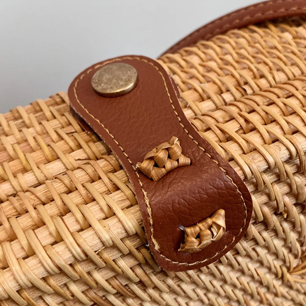 Square - Classic Handwoven Adjustable Strap Rattan Large-Capacity Durable Handbags