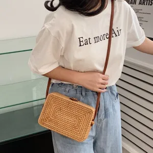 Square - Classic Handwoven Adjustable Strap Rattan Large-Capacity Durable Handbags