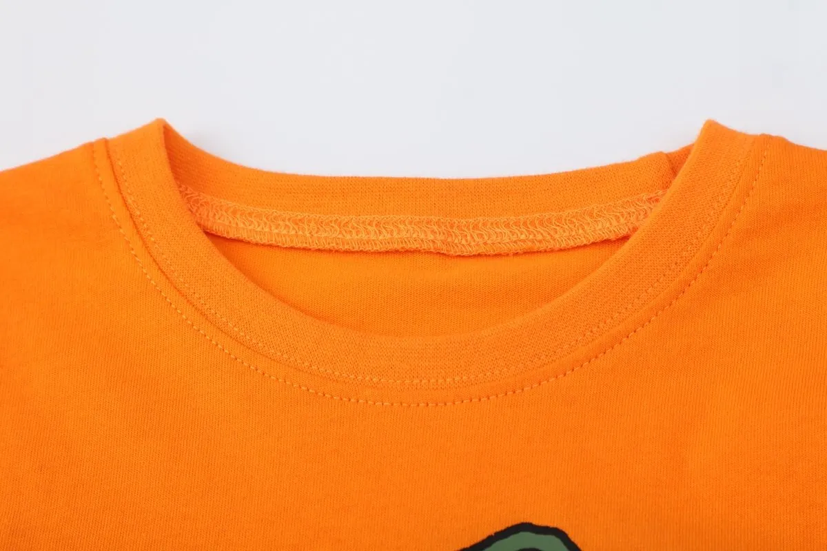 Toddler Boy's Dinosaur Print Orange T-shirt