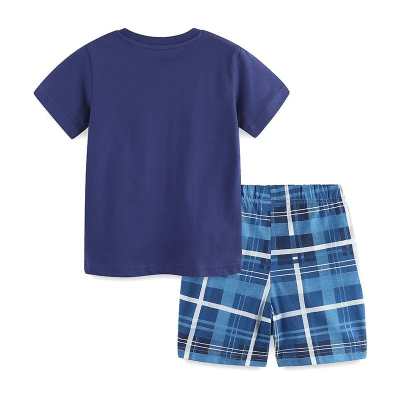 Toddler/Kid Boy's Astronaut Print Design Top with Shorts Set