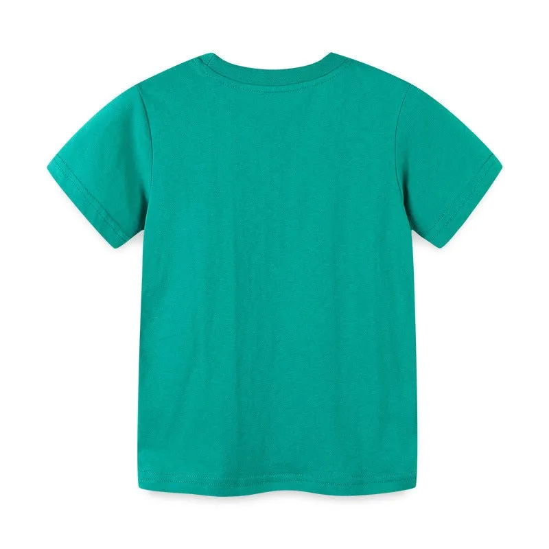 Toddler/Kid Boy's Cartoon Fish Print Design Green T-Shirt