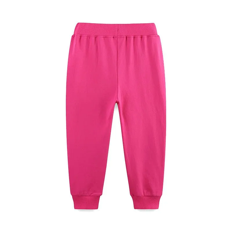 Toddler/Kid Girl Colorful Seashell Embroidery Pink Pants