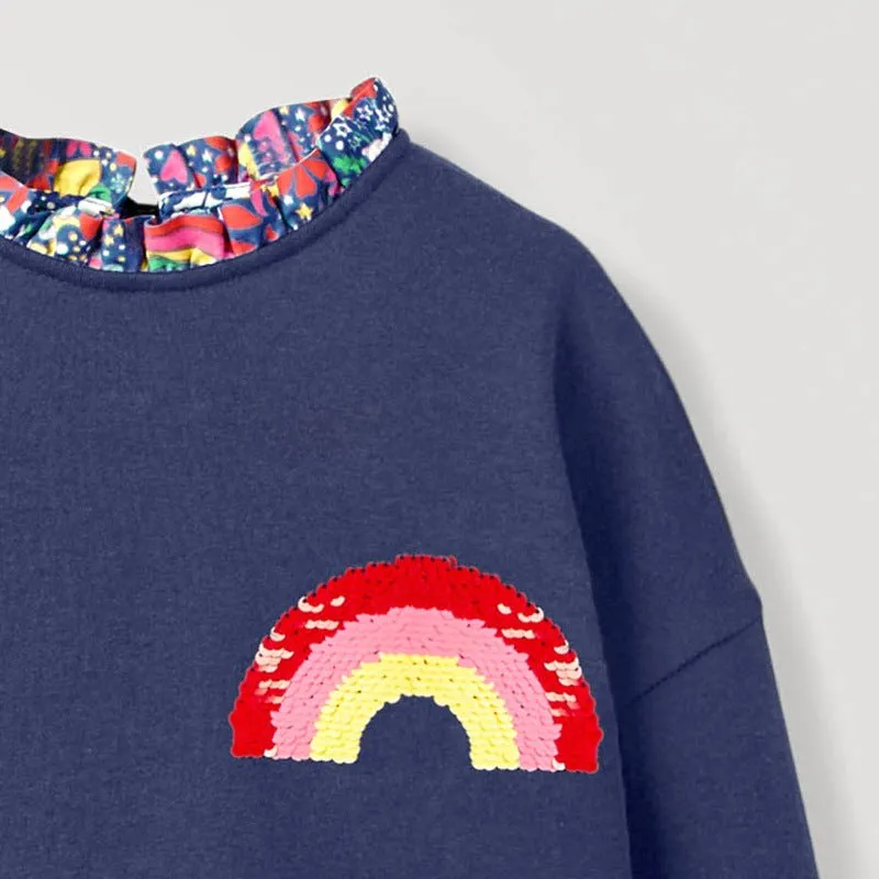 Toddler/Kid Girl Rainbow Design Long Sleeve Dress