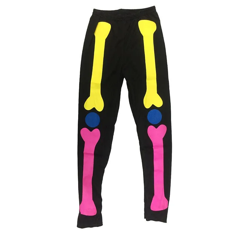 Toddler/Kid Girl's Colorful Skeleton Halloween Costume