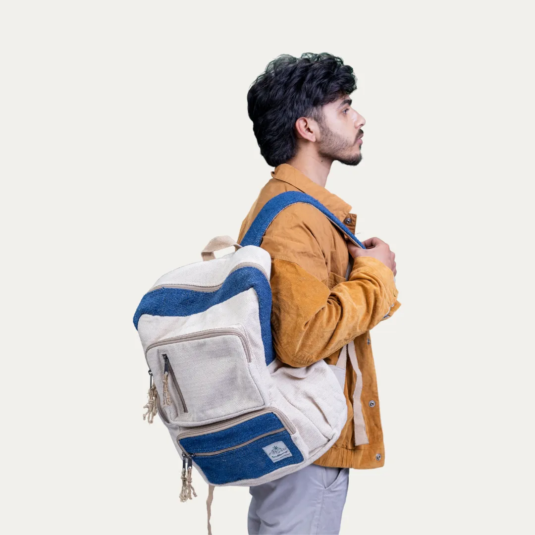 Traveller Hemp Backpack - Blue