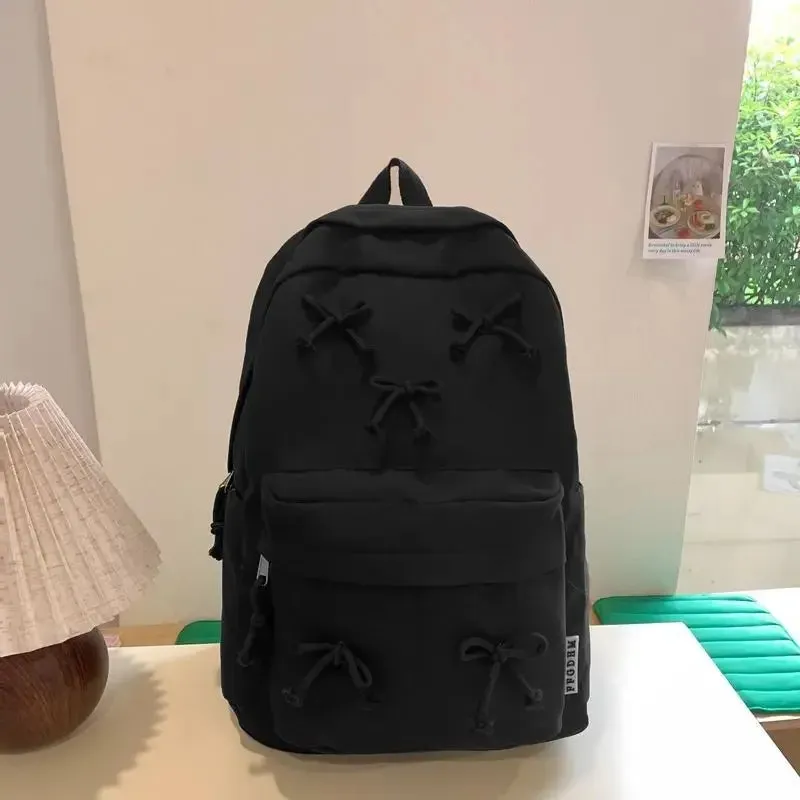 UAKISS  -  Bow Sweet Girl Backpack Cute  High School Student Backpack Fashion 2024 New Commuting Shoulders Bag
