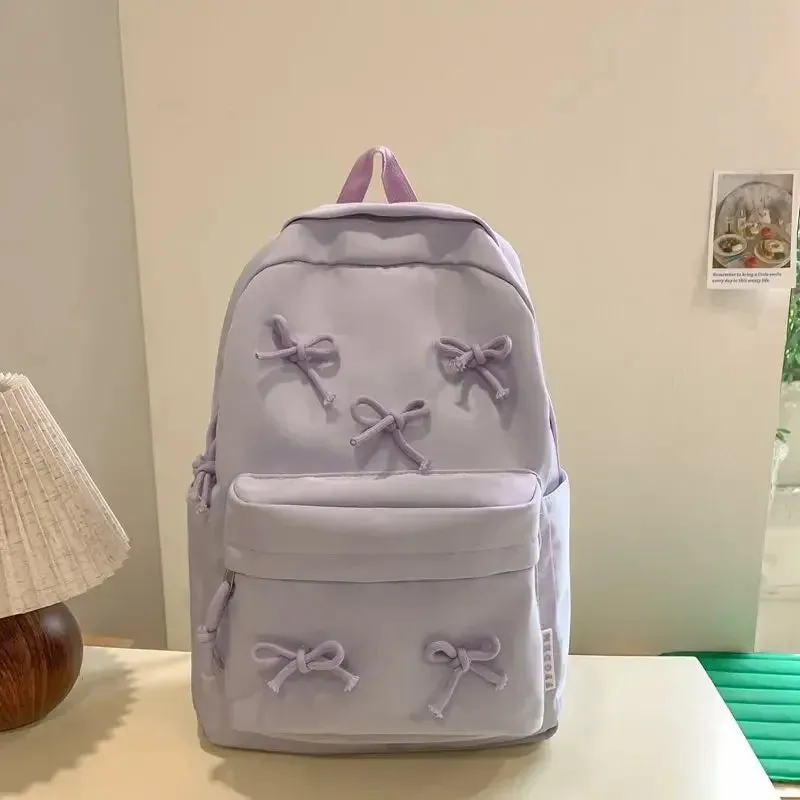 UAKISS  -  Bow Sweet Girl Backpack Cute  High School Student Backpack Fashion 2024 New Commuting Shoulders Bag