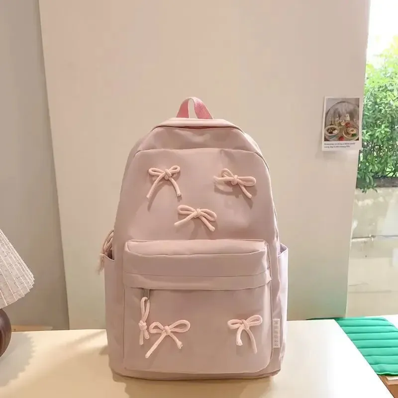 UAKISS  -  Bow Sweet Girl Backpack Cute  High School Student Backpack Fashion 2024 New Commuting Shoulders Bag