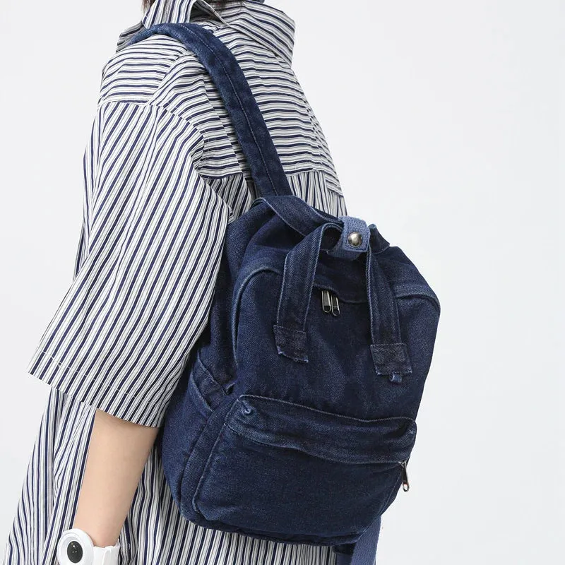 UAKISS  -  Denim Canvas Female Backpack College Student School Bag For Teenager Girls Vintage Women Kawaii Backpack Ladies Travel Book Bag