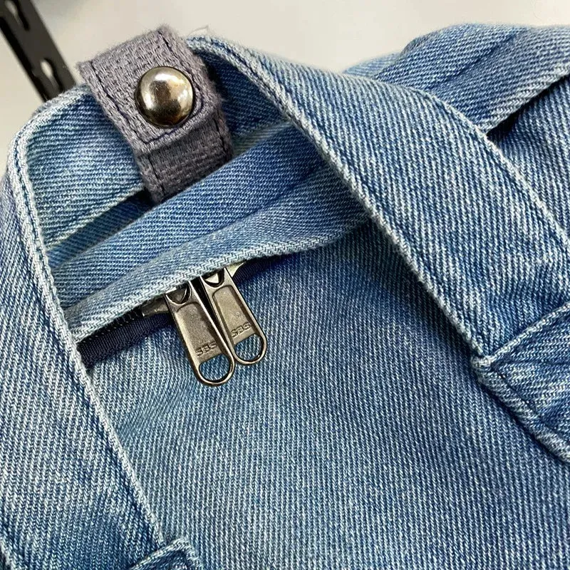 UAKISS  -  Denim Canvas Female Backpack College Student School Bag For Teenager Girls Vintage Women Kawaii Backpack Ladies Travel Book Bag
