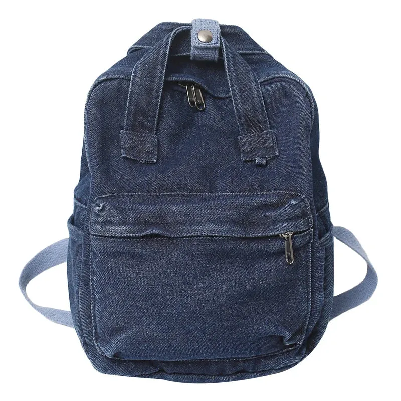 UAKISS  -  Denim Canvas Female Backpack College Student School Bag For Teenager Girls Vintage Women Kawaii Backpack Ladies Travel Book Bag